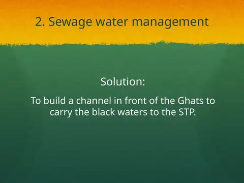 Slide 23 of the 2016 Master Plan: 2. Sewage water management