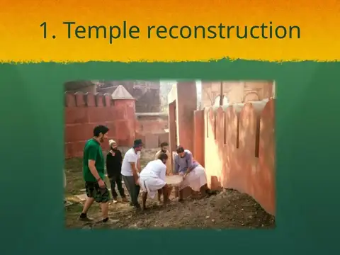 Slide 48 of the 2016 Master Plan: 1. Temple reconstruction